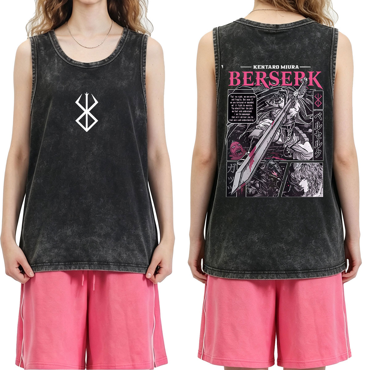 Anime Berserk Guts Graphic Vin - đánh giá và giá Acid Wash Vintage Graphic T Shirt