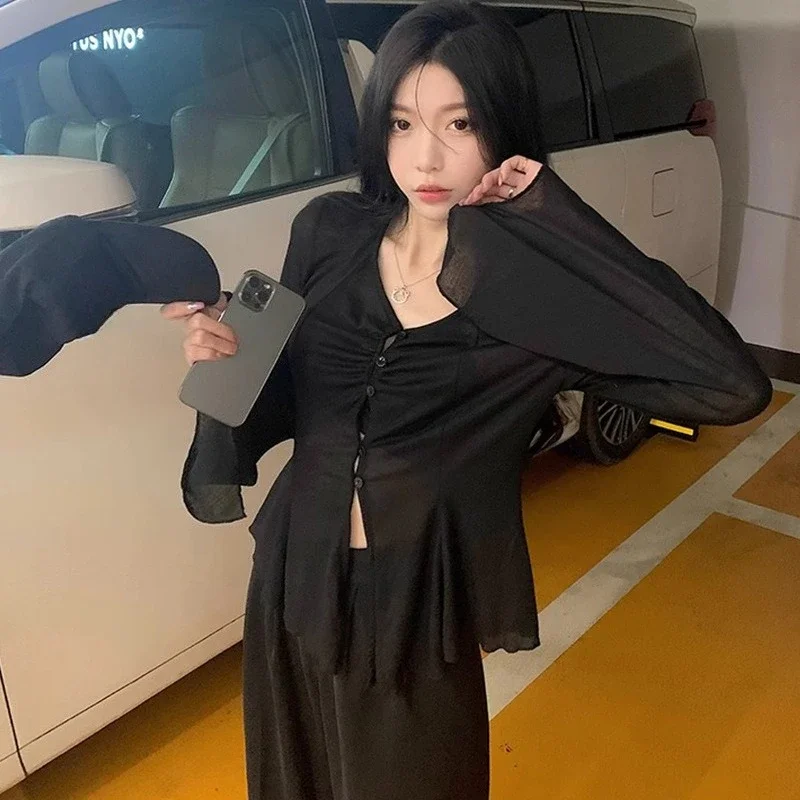 Sheer Flare Sleeve Blouse - Y2 - đánh giá và giá Shirts